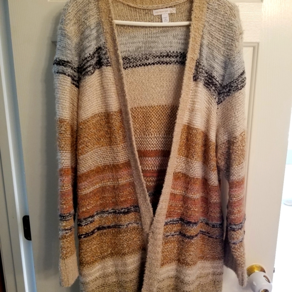 Striped Open Cardigan